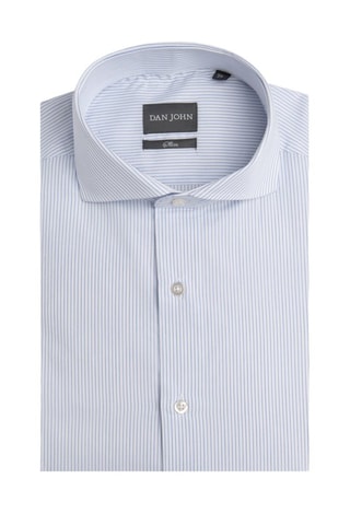 Camisa slim fit - Blanco y azul