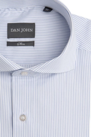 Camisa slim fit - Blanco y azul
