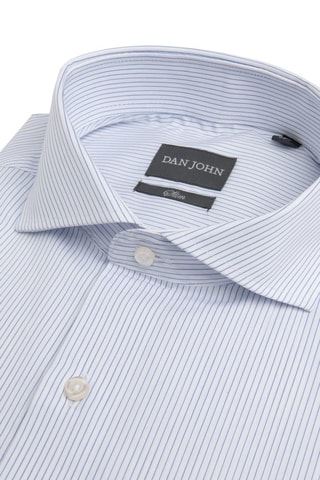 Camisa slim fit - Blanco y azul
