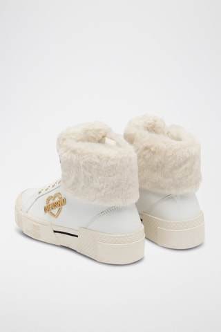 Zapatillas altas de piel - Love Moschino - Blanco