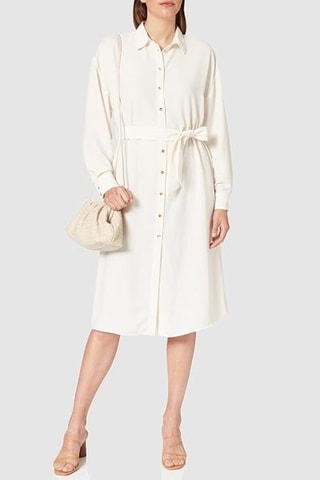 Vestido camisero - Beige