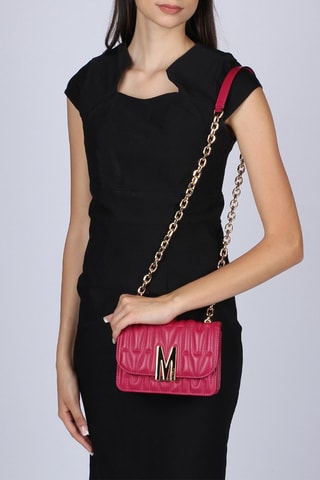 Bandolera de piel ovina  -  Moschino - Burdeos
