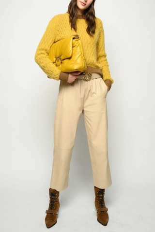 Pantalón de piel de cordero - Beige