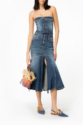 Vestido bustier vaquero - Azul