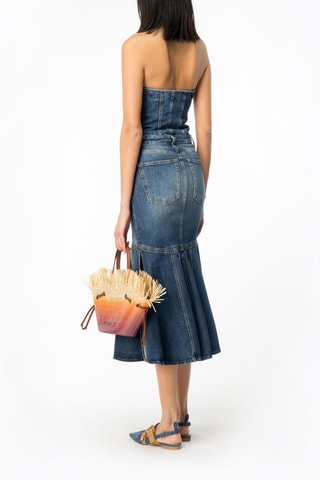 Vestido bustier vaquero - Azul