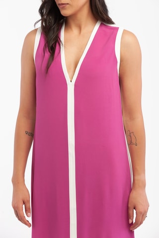 Vestido largo de seda - Harmont & Blaine - Blanco y rosa