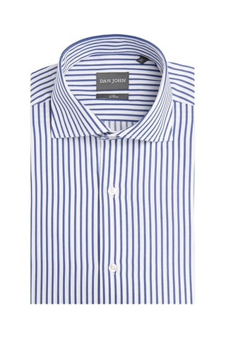 Camisa slim fit - Blanco y azul