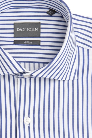 Camisa slim fit - Blanco y azul