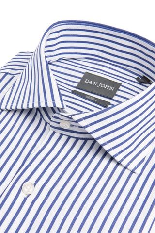 Camisa slim fit - Blanco y azul