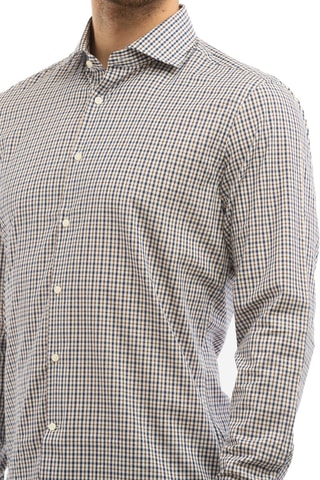 Camisa - Dan John - Blanco, negro y azul