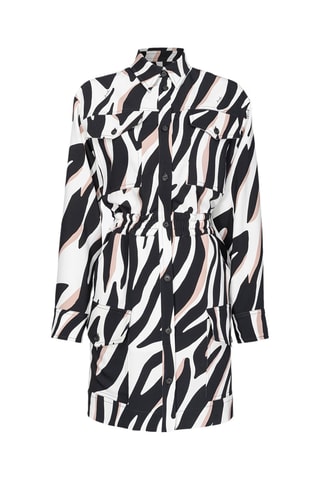 Vestido camisero - Negro y blanco