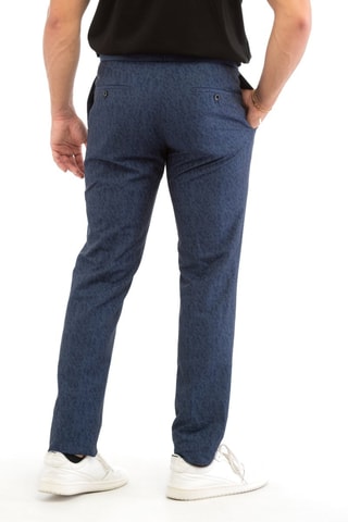 Pantalón slim fit de lino - Incotex - Azul marino