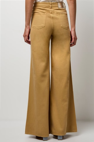 Pantalón palazzo de tiro alto - Camel