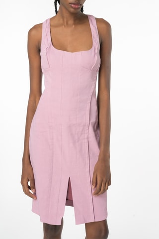 Vestido recto de lino
