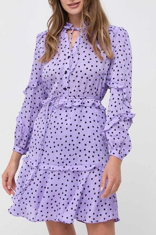 Vestido avolantado - Pinko - Negro y violeta
