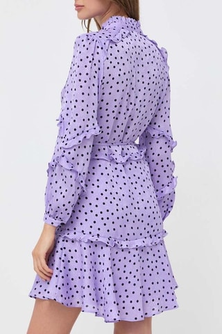 Vestido avolantado - Pinko - Negro y violeta