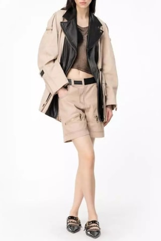 Short - Pinko - Negro y beige