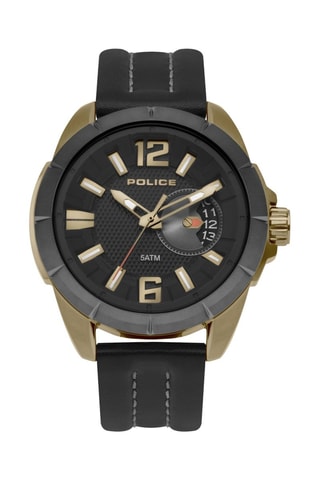 Montre à quartz en cuir - Noir