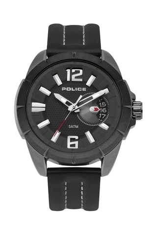 Montre à quartz en cuir - Noir