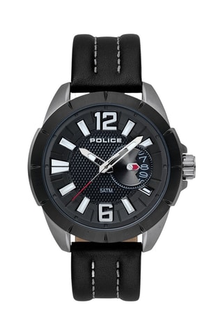 Montre à quartz en cuir - Noir