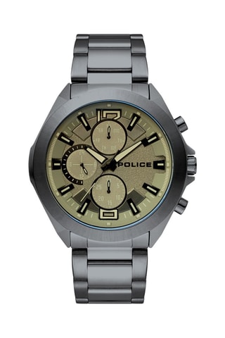 Montre à quartz - Gris et jaune