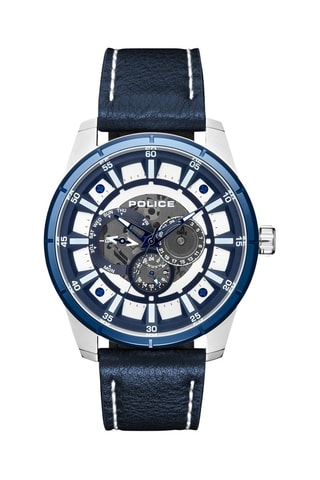 Montre à quartz en cuir - Bleu