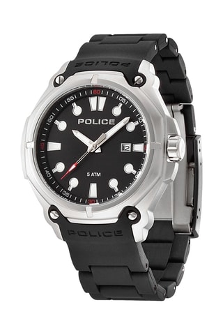 Montre à quartz en polyuéthane - Noir et argenté