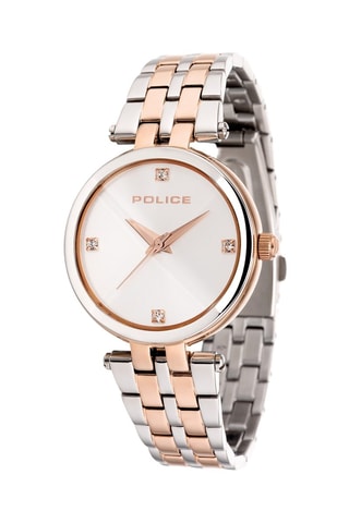 Montre à quartz en acier - Argenté et doré rose