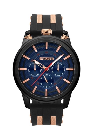 Montre à quartz en cuir - Noir et doré
