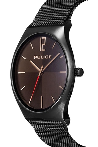 Montre à quartz en acier - Noir et marron