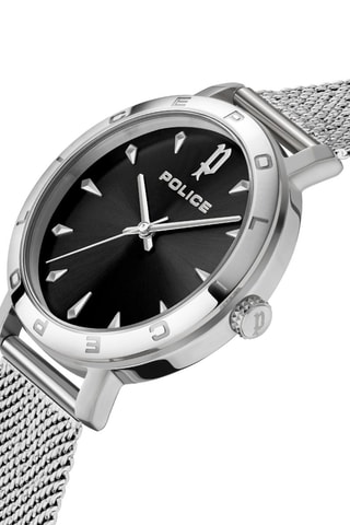 Montre à quartz en acier - Argenté et noir