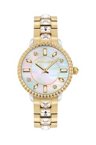 Montre à quartz en acier - Doré et blanc