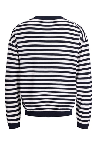 Pull relaxed en coton biologique - Bleu marine