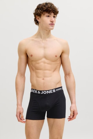 3 boxers en coton biologique - Noir et bleu