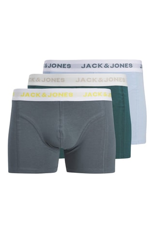 3 boxers en coton biologique - Gris et vert foncé