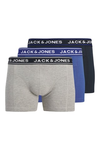 3 boxers en coton biologique - Bleu et gris clair chiné