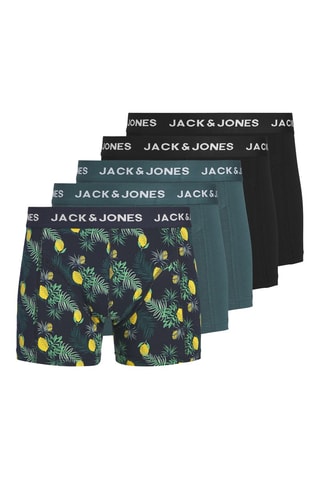 5 boxers en coton biologique - Vert foncé et noir