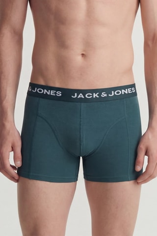 5 boxers en coton biologique - Vert foncé et noir