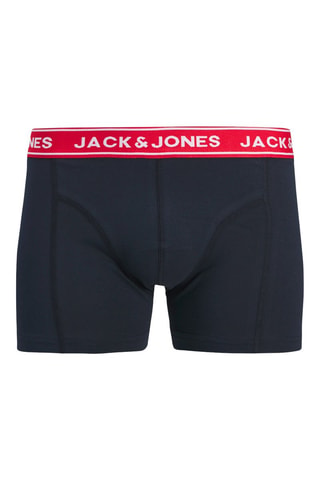 5 boxers en coton biologique - Bleu marine et rouge
