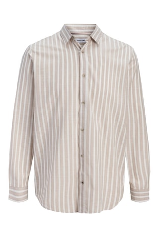 Chemise regular - Marron et écru