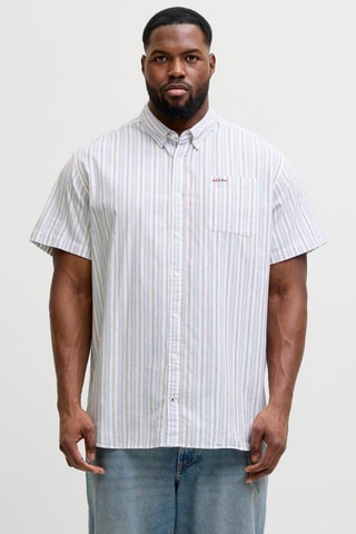 Chemise relaxed en coton biologique - Blanc et ciel