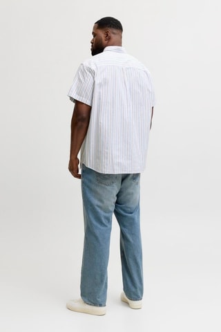 Chemise relaxed en coton biologique - Blanc et ciel
