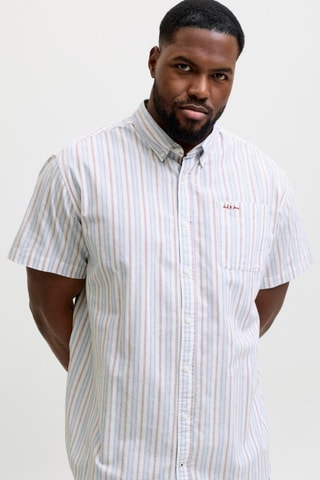 Chemise relaxed en coton biologique - Blanc et ciel