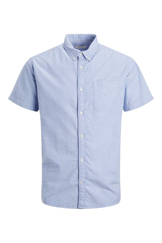 Chemise slim en coton biologique - Bleu 