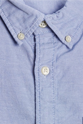 Chemise slim en coton biologique - Bleu 