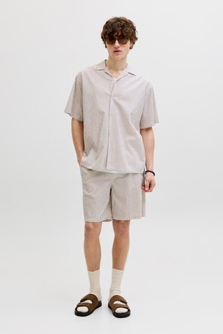 Chemise loose - Beige et écru