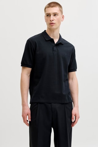 Polo regular en coton biologique - Noir