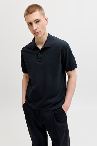 Polo regular en coton biologique - Noir
