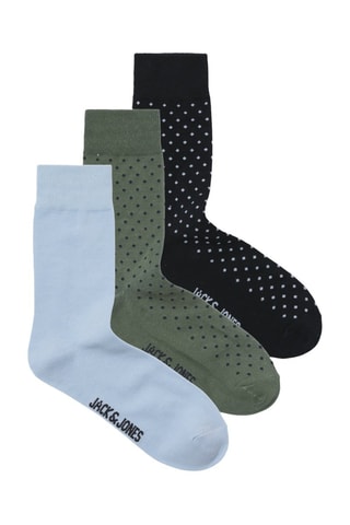 3 paires de chaussettes - Bleu et vert olive