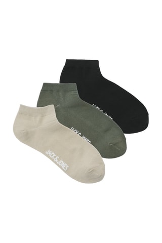 3 paires de soquettes - Anthracite et vert olive